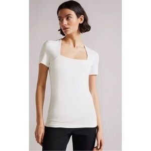 Ted Baker white square neck top